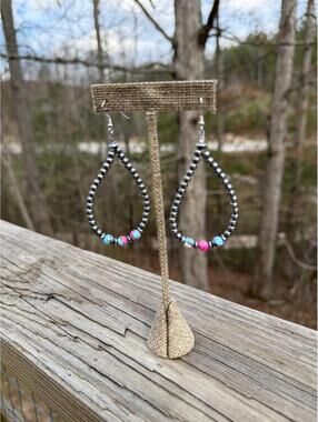 4/5/6mm Sterling Pearl & Cotton Candy Teardrops